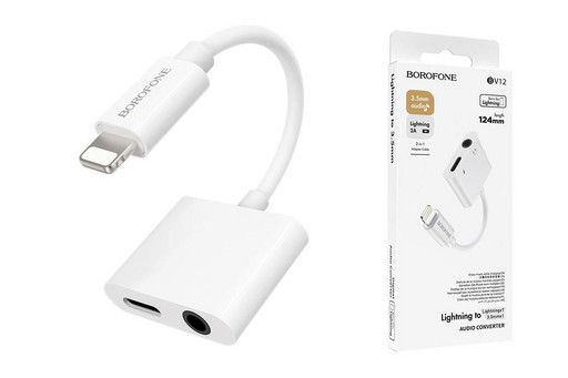 Переходник Borofone BV12 ( Lightning-Lightning-AUX )