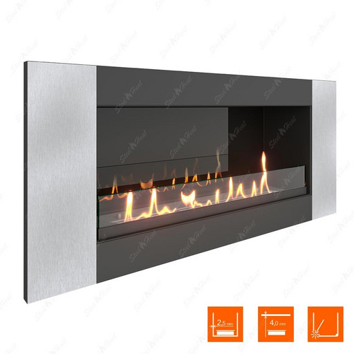 Биокамин SteelHeat LONG-V 900 XL (Стекло + Стемалит)