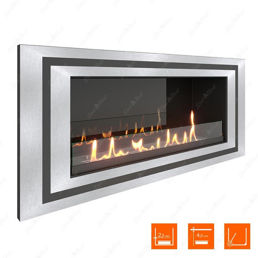 Биокамин SteelHeat LONG-D 900 XL (Стекло + Стемалит)