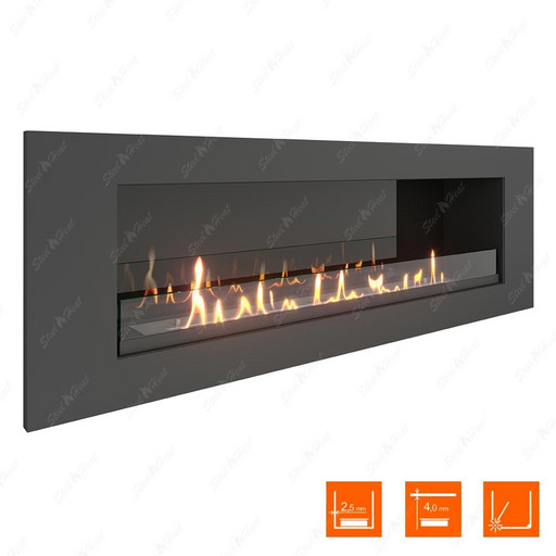 Биокамин SteelHeat LONG 1200 XL (Стекло + Стемалит)