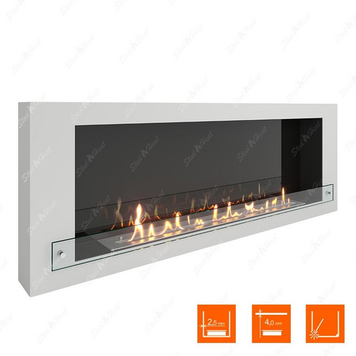 Биокамин SteelHeat WALL 1500 (Белый (Стекло + Стемалит))