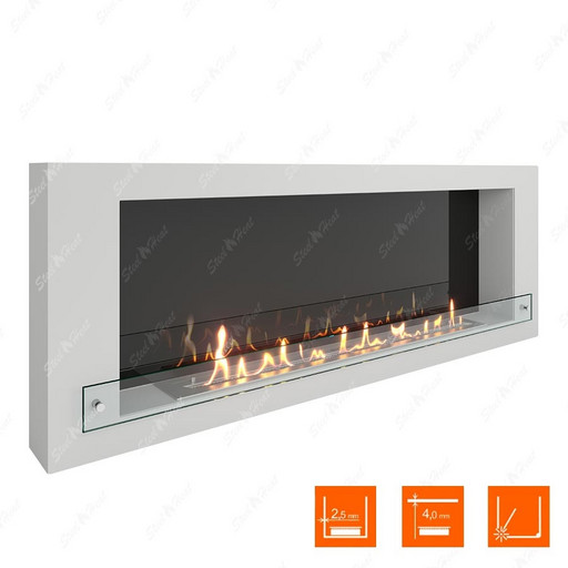 Биокамин SteelHeat WALL 1500 (Белый (Стекло))
