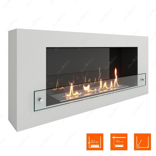 Биокамин SteelHeat WALL 900 (Белый (Стекло + Стемалит))