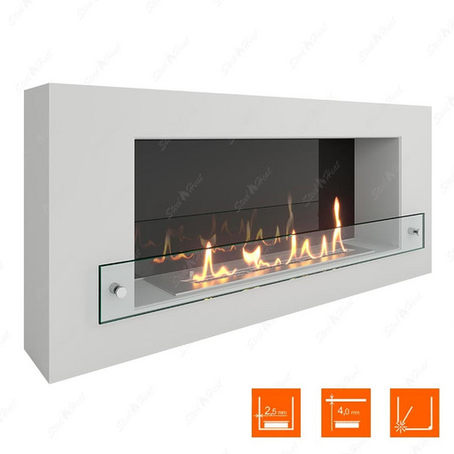 Биокамин SteelHeat WALL 900 (Белый (Стекло))