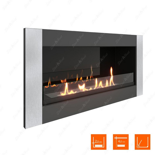 Биокамин SteelHeat ONE-V 800 (Стекло + Стемалит)