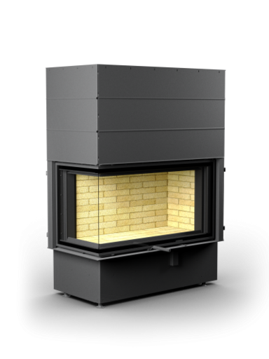 Каминная топка Астов П2С 10057, Г-образная, стекло слева, Подъёмный механизм