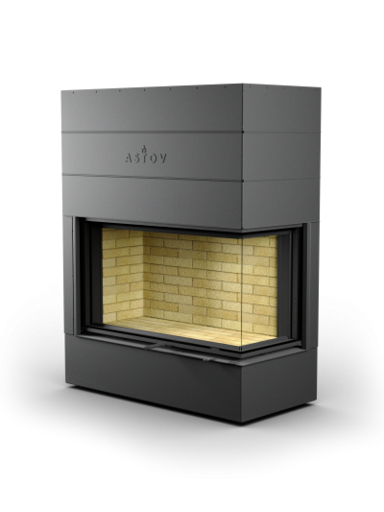 Каминная топка Астов П2С 12570, Г-образная, стекло справа, Подъёмный механизм