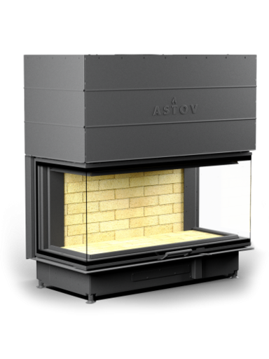 Каминная топка АСТОВ (П3С 12057) 3 стекла П-образная Подъемный механизм
