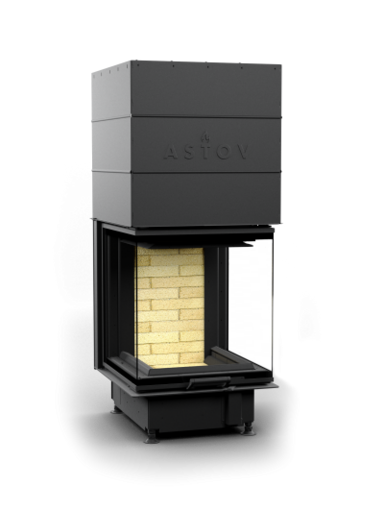 Каминная топка Астов (П3С 5357) 3 стекла П-образная Подъемный механизм