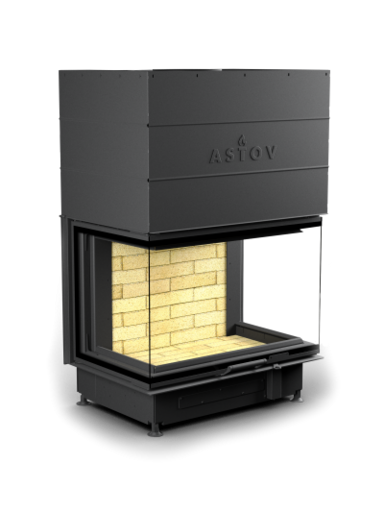 Каминная топка АСТОВ (П3С 8457) 3 стекла П-образная Подъемный механизм