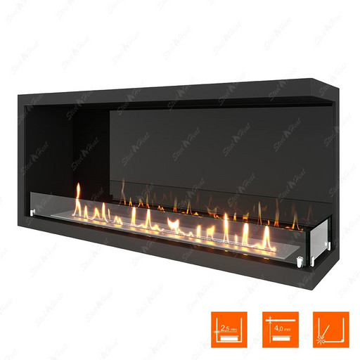 Биокамин угловой SteelHeat Leader 1100 правый (Стекло + Стемалит)