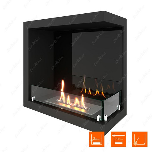 Биокамин угловой SteelHeat Leader 500 правый (Стекло + Стемалит)