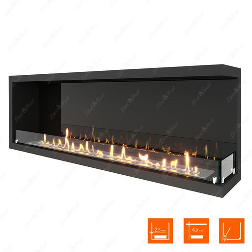 Биокамин угловой SteelHeat Leader 1400 правый (Стекло + Стемалит)