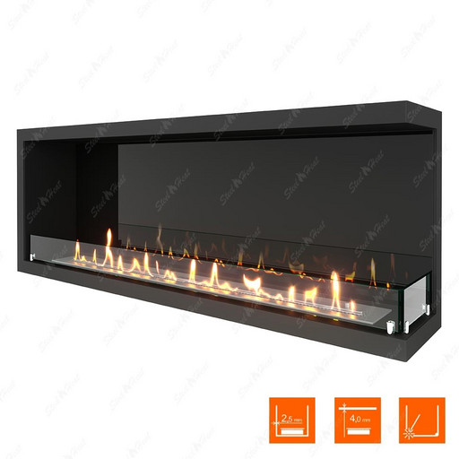 Биокамин угловой SteelHeat Leader 1300 правый (Стекло + Стемалит)