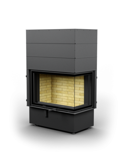 Каминная топка Астов П2С 8457, Г-образная, стекло справа, Подъёмный механизм