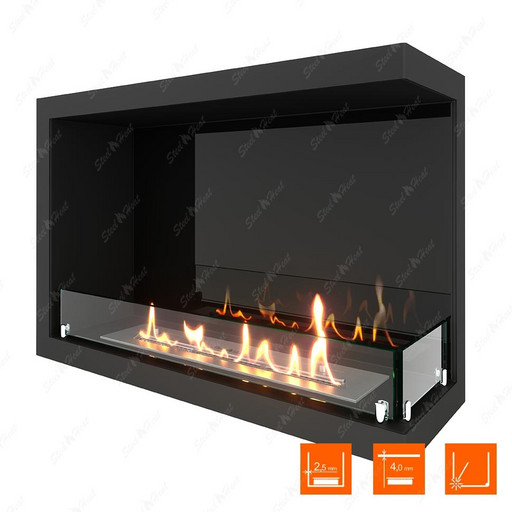 Биокамин угловой SteelHeat Leader 700 правый (Стекло + Стемалит)