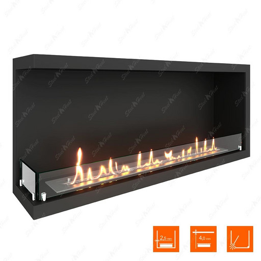 Биокамин угловой SteelHeat Leader 1100 левый (Стекло)