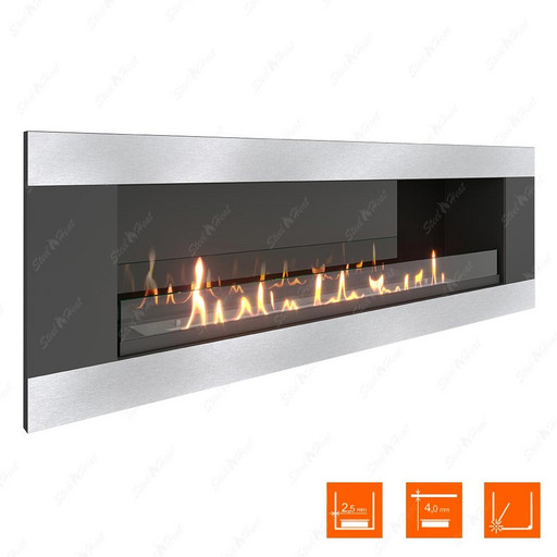 Биокамин SteelHeat LONG-H 1200 XL (Стекло + Стемалит)
