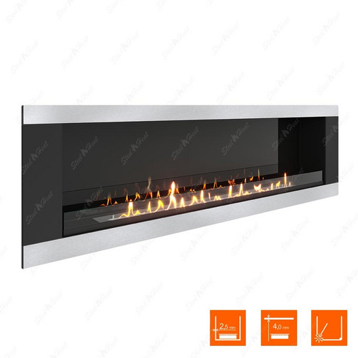 Биокамин SteelHeat LONG-H 1800 (Стекло + Стемалит)