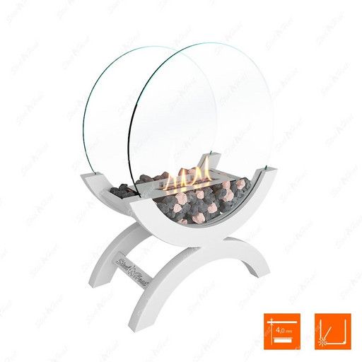 Биокамин напольный SteelHeat WOOD 400 (Белый)