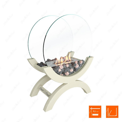 Биокамин напольный SteelHeat WOOD 400 (Молочный)