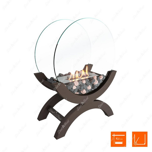 Биокамин напольный SteelHeat WOOD 400 (Коричневый)