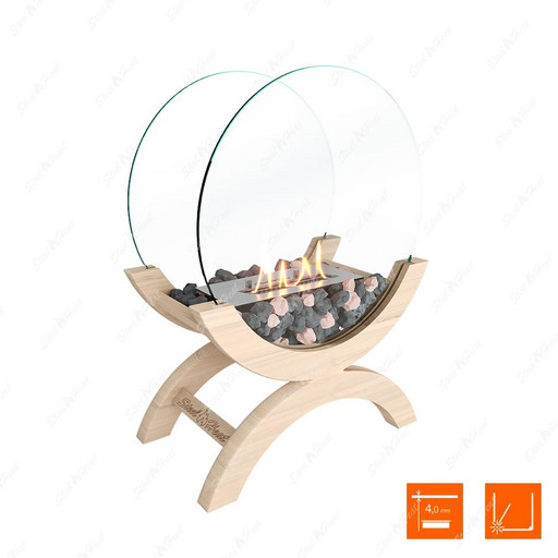 Биокамин напольный SteelHeat WOOD 400 (Бежевый)