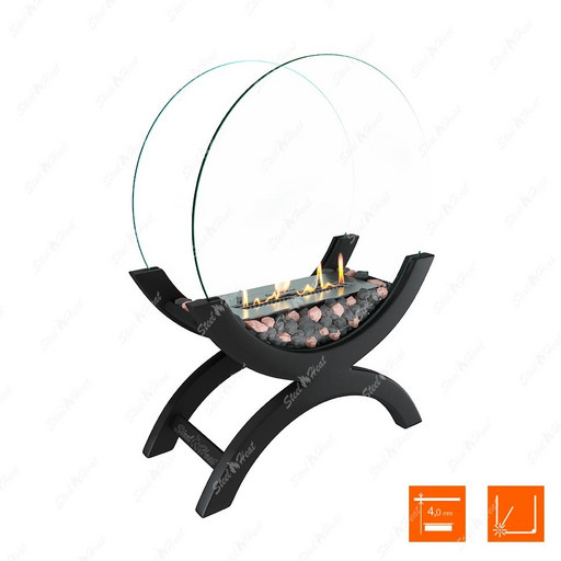 Биокамин напольный SteelHeat WOOD 600 (Черный)