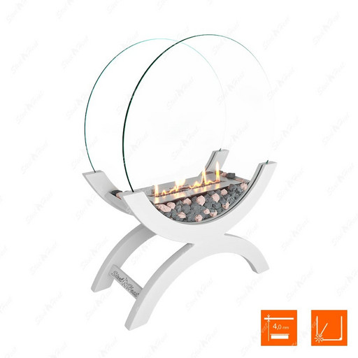 Биокамин напольный SteelHeat WOOD 600 (Белый)