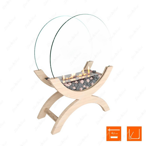 Биокамин напольный SteelHeat WOOD 600 (Бежевый)