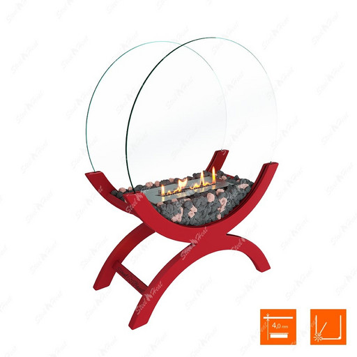 Биокамин напольный SteelHeat WOOD 500 (Бежевый)