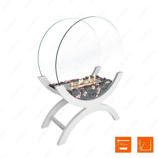 Биокамин напольный SteelHeat WOOD 500 (Белый)