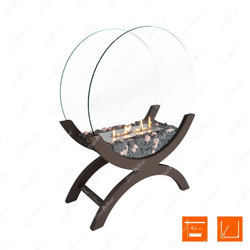 Биокамин напольный SteelHeat WOOD 500 (Коричневый)