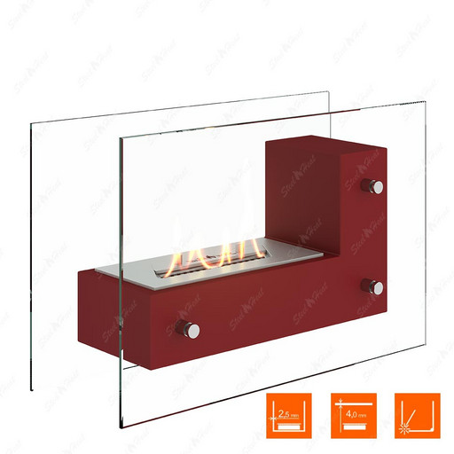 Биокамин напольный SteelHeat TETRISE 500 (Красный)