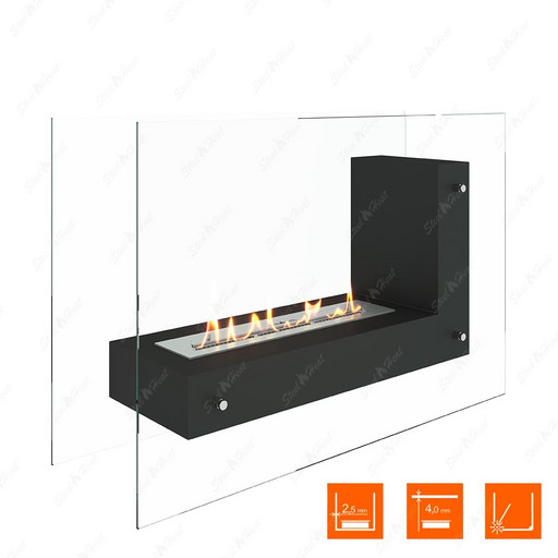 Биокамин напольный SteelHeat TETRISE 900 (Черный)