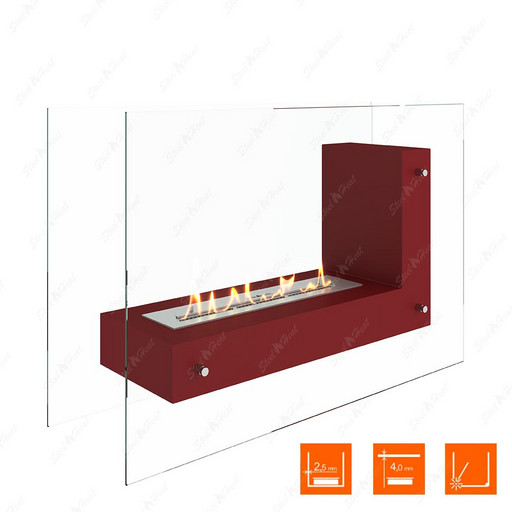 Биокамин напольный SteelHeat TETRISE 900 (Красный)