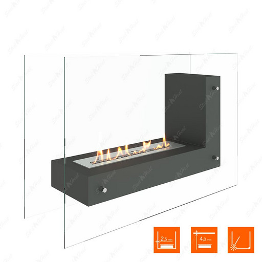 Биокамин напольный SteelHeat TETRISE 900 (Серый)