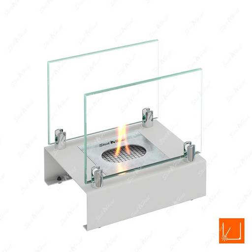 Настольный биокамин SteelHeat ALBA белый