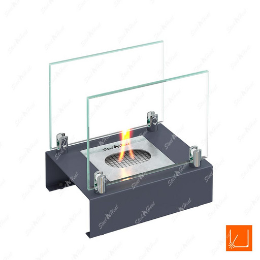 Настольный биокамин SteelHeat ALBA серый