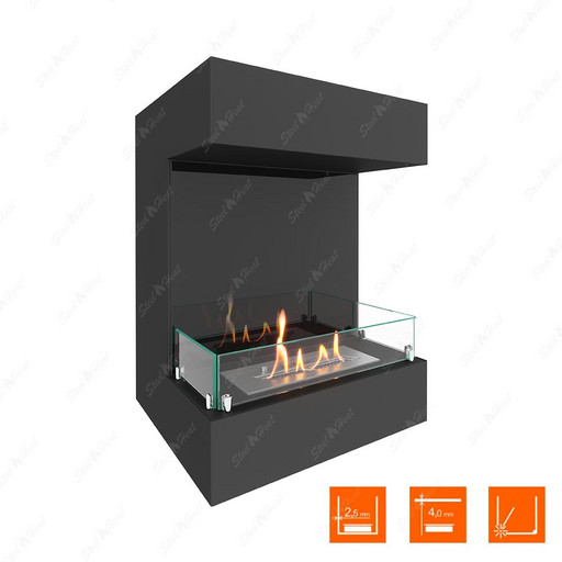 Биокамин фронтальный SteelHeat GRAND 600 (Стекло + Стемалит)