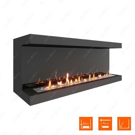 Биокамин фронтальный SteelHeat LONG 1500 (Стемалит)