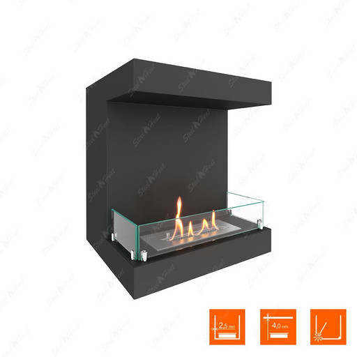 Биокамин фронтальный SteelHeat LONG 600 (Стекло)