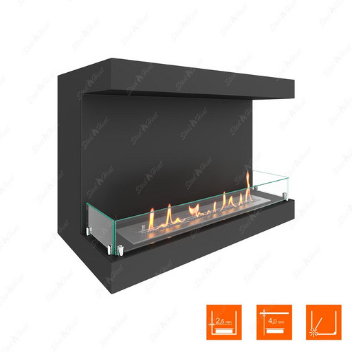 Биокамин фронтальный SteelHeat LONG 900 (Стекло)