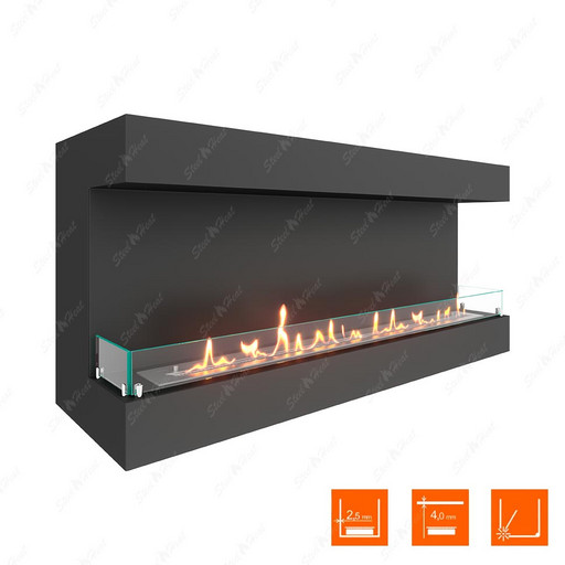 Биокамин фронтальный SteelHeat GRAND 1500 (Стекло)