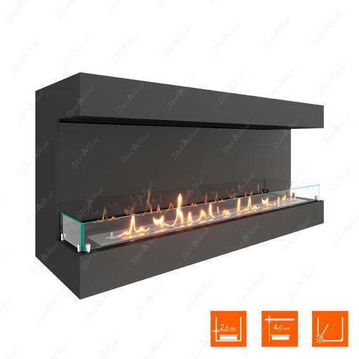 Биокамин фронтальный SteelHeat GRAND 1500 (Стекло + Стемалит)