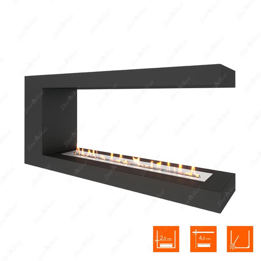 Биокамин торцевой SteelHeat LONG 1200 (Стандарт)