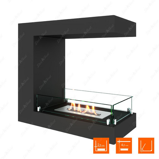 Биокамин торцевой SteelHeat ONE 600 (Стекло)