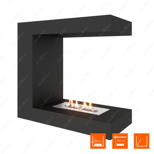 Биокамин торцевой SteelHeat ONE 600 (Стандарт)