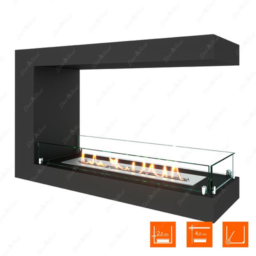 Биокамин торцевой SteelHeat ONE 900 (Стекло)