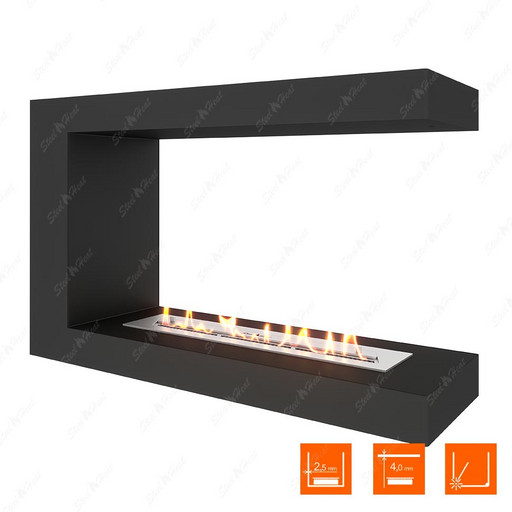 Биокамин торцевой SteelHeat ONE 900 (Стандарт)